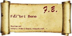 Fábri Bene névjegykártya